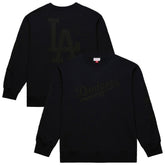 Los Angeles Dodgers Phantom Fleece Crewneck Sweatshirt - Black | Mitchell & Ness