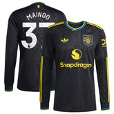 Kobbie Mainoo Manchester United 2025/26 Third Replica Long Sleeve Player Jersey - Black | Adidas for sale