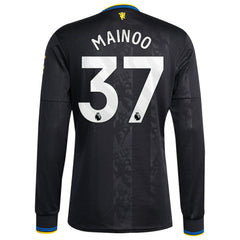 Kobbie Mainoo Manchester United 2025/26 Third Replica Long Sleeve Player Jersey - Black | Adidas for sale