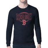 Boston Red Sox Starter Team Track Graphic Long Sleeve T-Shirt - Navy