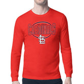 St. Louis Cardinals Starter Team Track Graphic Long Sleeve T-Shirt - Red