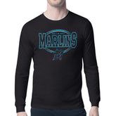 Miami Marlins Starter Team Track Graphic Long Sleeve T-Shirt - Black
