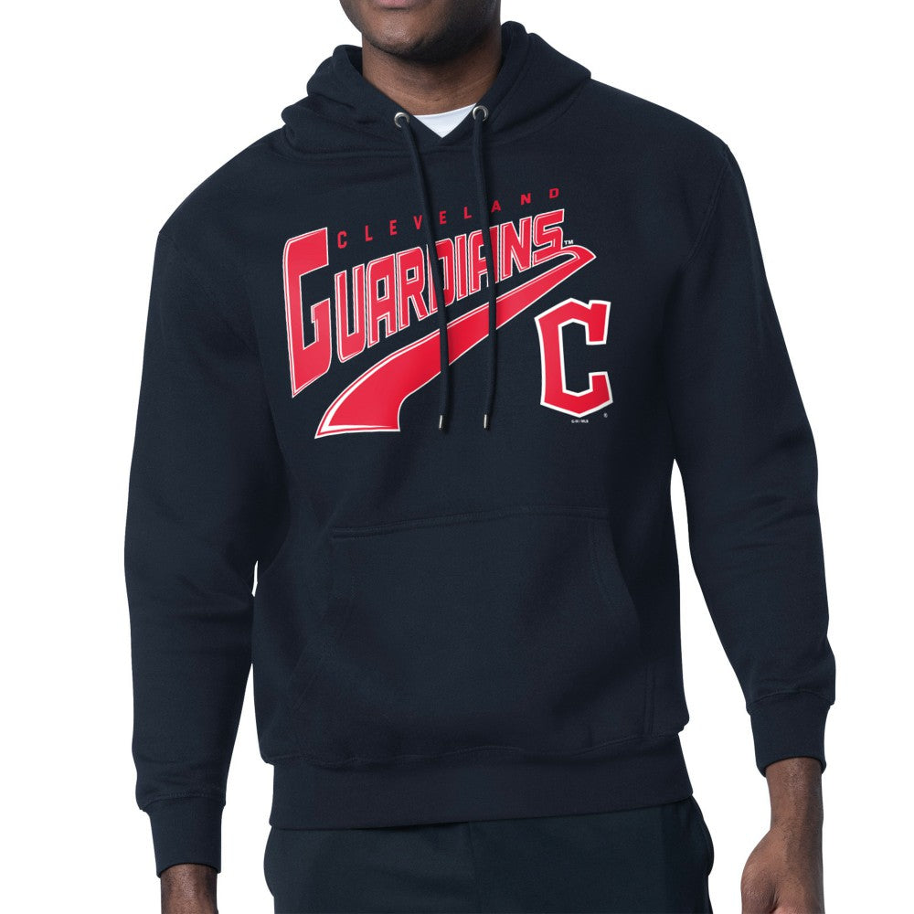 Cleveland Guardians Starter Modern Tailsweep Fleece Tri-Blend Pullover Hoodie - Navy