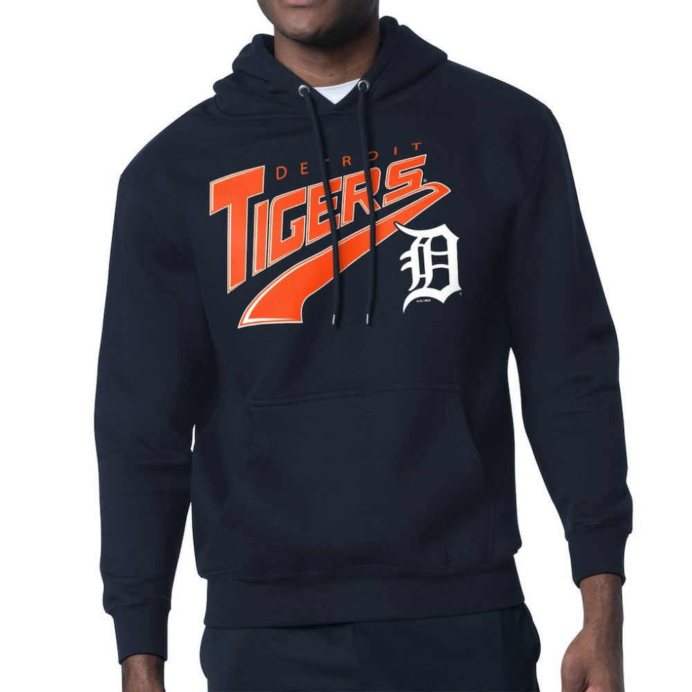 Detroit Tigers Starter Modern Tailsweep Fleece Tri-Blend Pullover Hoodie - Navy