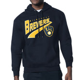 Milwaukee Brewers Starter Modern Tailsweep Fleece Tri-Blend Pullover Hoodie - Navy