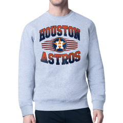 Houston Astros Starter Team Grit Graphic Fleece Pullover Sweatshirt - Heather Gray