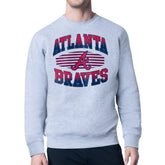 Atlanta Braves Starter Team Grit Graphic Fleece Pullover Sweatshirt - Heather Gray