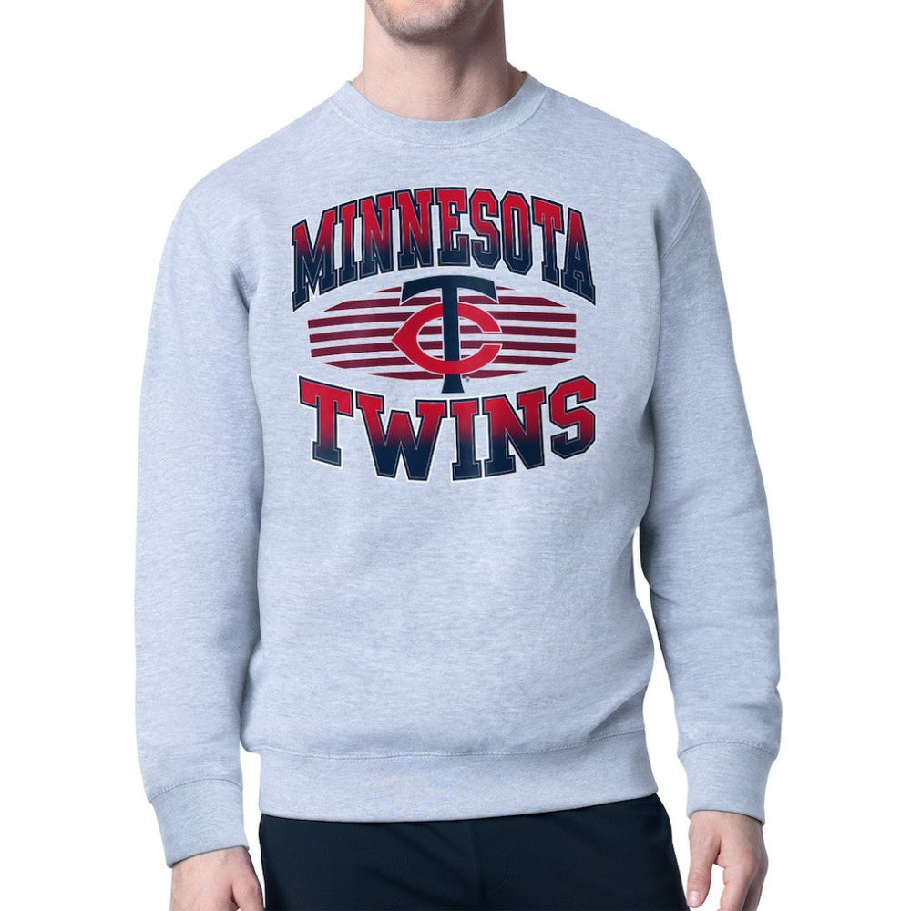 Minnesota Twins Starter Team Grit Graphic Fleece Pullover Sweatshirt - Heather Gray