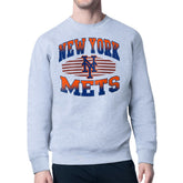 New York Mets Starter Team Grit Graphic Fleece Pullover Sweatshirt - Heather Gray