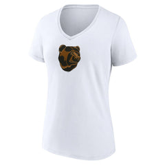 Boston Bruins Women's Primary Logo V-Neck T-Shirt White