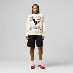 Houston Texans Women's Tonal Arch Sweatshirt - Cream sale