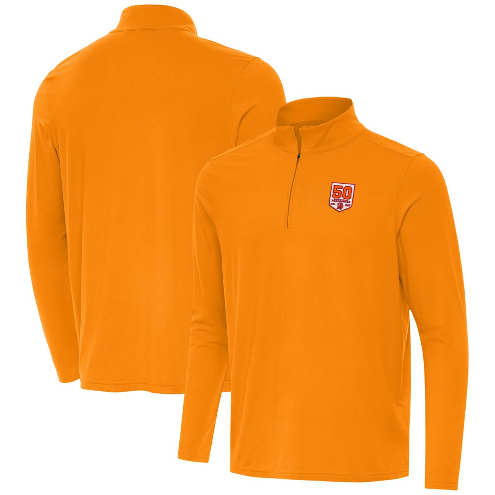 Tampa Bay Buccaneers Antigua 50th Season Intent Quarter-Zip Sweatshirt - Orange for sale