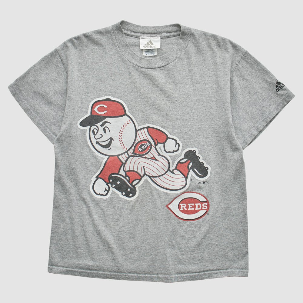 Cincinnati Reds Adidas 2000s T-Shirt - Gray Vintage