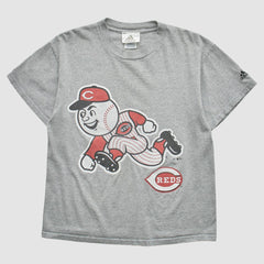 Cincinnati Reds Adidas 2000s T-Shirt - Gray Vintage