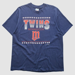Minnesota Twins Hanes 1993 T-Shirt - Blue Vintage