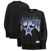 Dallas Cowboys Women's Delineate Mineral Wash Crewneck Sweatshirt - Black on sale