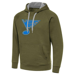 St. Louis Blues Antigua Victory Pullover Hoodie Olive