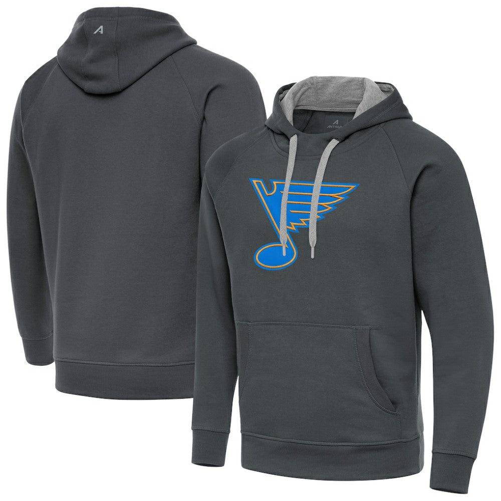 St. Louis Blues Antigua Victory Pullover Hoodie Charcoal