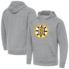 Boston Bruins Antigua Victory Pullover Hoodie Heather Gray
