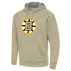Boston Bruins Antigua Victory Pullover Hoodie Khaki