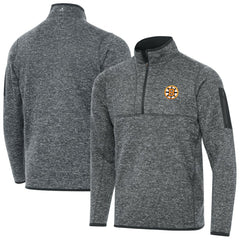 Boston Bruins Antigua Fortune Quarter-Zip Pullover Jacket Heather Black