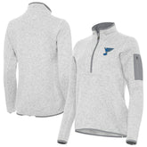 St. Louis Blues Antigua Women's Fortune Half-Zip Pullover Heather Gray