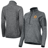 Boston Bruins Antigua Women's Fortune Half-Zip Pullover Heather Black