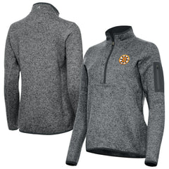 Boston Bruins Antigua Women's Fortune Half-Zip Pullover Heather Black