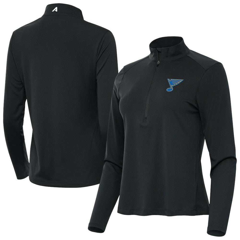 St. Louis Blues Antigua Women's Tribute Half-Zip Pullover Gray