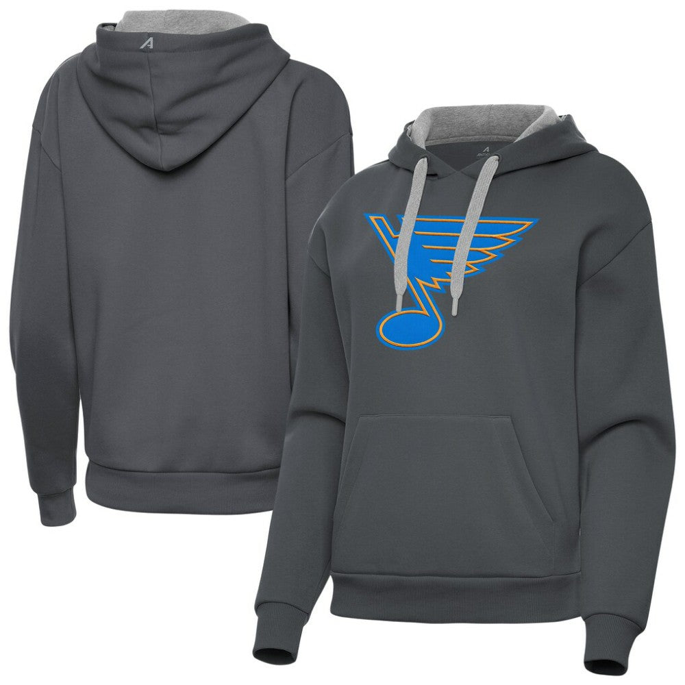 St. Louis Blues Antigua Women's Victory Pullover Hoodie Charcoal