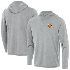 Boston Bruins Antigua Tidy Quarter-Zip Hoodie Heather Gray