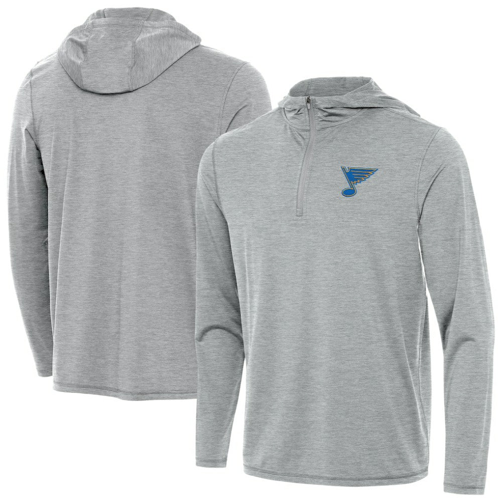 St. Louis Blues Antigua Tidy Quarter-Zip Hoodie Heather Gray