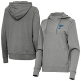 St. Louis Blues Antigua Women's Justice Pullover Hoodie Heather Black