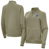St. Louis Blues Antigua Women's Crush Quarter-Zip Pullover Olive