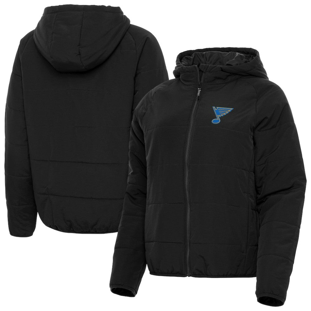 St. Louis Blues Antigua Women's Raglan Universe Full-Zip Hooded Jacket Black
