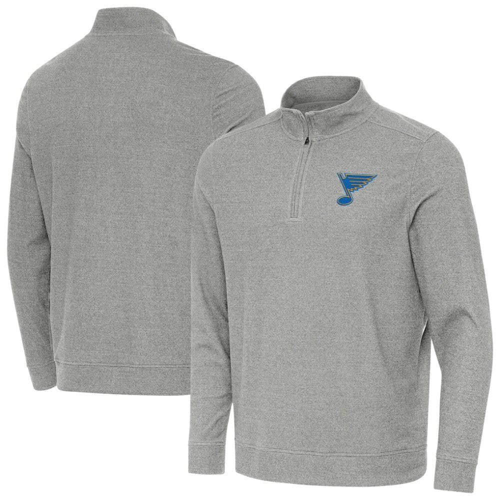 St. Louis Blues Antigua Subtle Quarter-Zip Sweatshirt Heather Gray