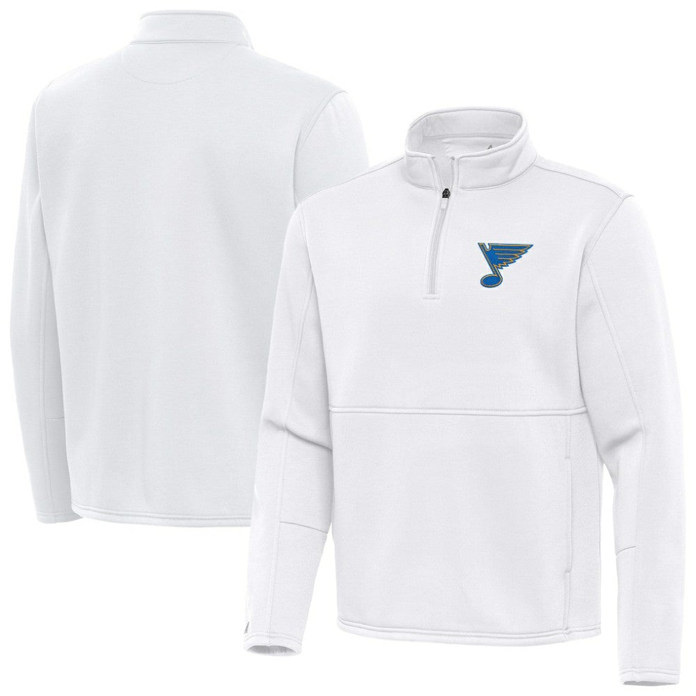 St. Louis Blues Antigua Twist Quarter-Zip Pullover Jacket White
