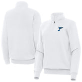 St. Louis Blues Antigua Women's Victory Quarter-Zip Pullover Top White