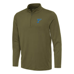 St. Louis Blues Antigua Reprocess Quarter-Zip Pullover Olive
