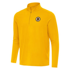 Boston Bruins Antigua Intent Quarter-Zip Top Gold