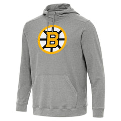 Boston Bruins Antigua Cloud Pullover Hoodie Heather Black