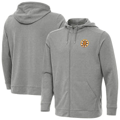 Boston Bruins Antigua Effortless Full-Zip Hoodie Heather Black