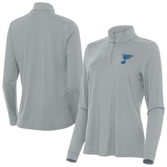 St. Louis Blues Antigua Women's Intent Quarter-Zip Pullover Gray