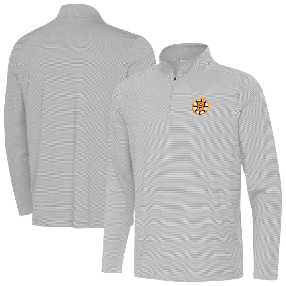 Boston Bruins Antigua Twine Quarter-Zip Pullover Gray