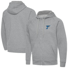 St. Louis Blues Antigua Victory Full-Zip Hoodie Heather Gray