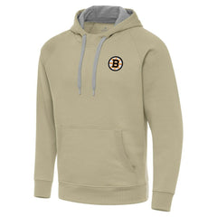 Boston Bruins Antigua Victory Pullover Hoodie Khaki