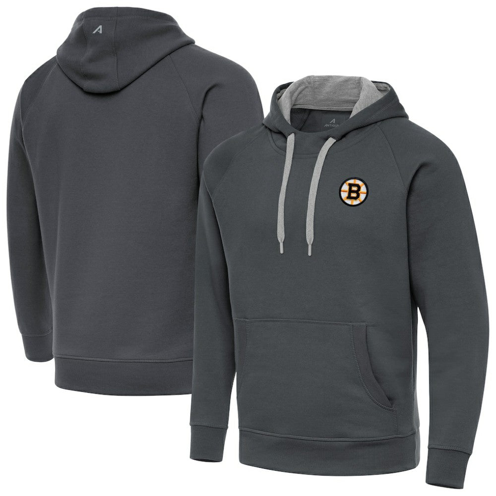 Boston Bruins Antigua Victory Pullover Hoodie Charcoal