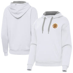 Boston Bruins Antigua Women's Victory Pullover Hoodie White