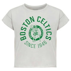 Boston Celtics Sportiqe Women's Cropped Genuine Issue Collection Alana T-Shirt - Gray for sale