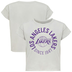 Los Angeles Lakers Sportiqe Women's Cropped Genuine Issue Collection Alana T-Shirt - Gray shop